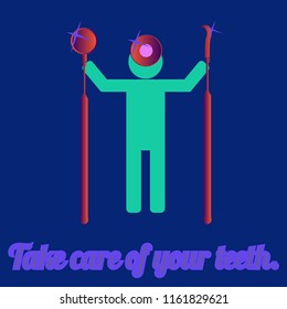 Doctor hygienist with his tools for work.
