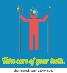 Doctor hygienist with his tools for work.