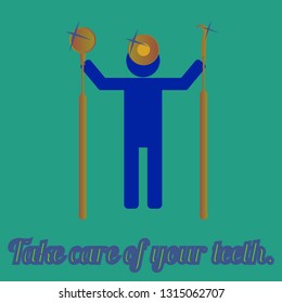 Doctor hygienist with his tools for work.