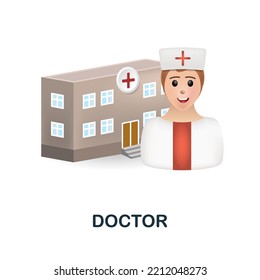Doctor icon. 3d illustration from health check collection. Creative Doctor 3d icon for web design, templates, infographics and more