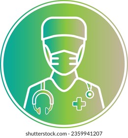 doctor icon, ambulance gradient vector, medical checkup