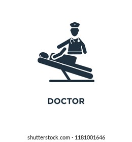 doctor icon. Black filled vector illustration. doctor symbol on white background. Can be used in web and mobile.