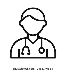 Doctor-Symbol Schwarze Linie-Art-Vektorgrafik