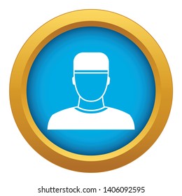 Doctor icon blue vector isolated on white background for any design