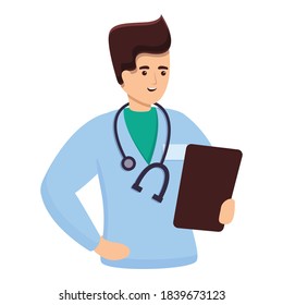 Icono de doctor. Dibujo del icono del vector médico para el diseño web aislado en fondo blanco