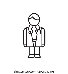 doctor icon character line illustration vector design