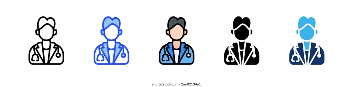 Colección De Iconos De Médico Con Múltiples Estilos