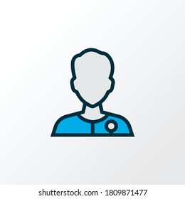 Doctor icon colored line symbol. Premium quality isolated medical worker element in trendy style.