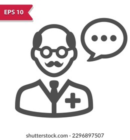 Doctor Icon. Dentist, Pharmacist. Professional, pixel perfect vector icon.
