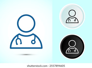 Doctor icon design illustration, Medical consultation and assistant avatar symbol