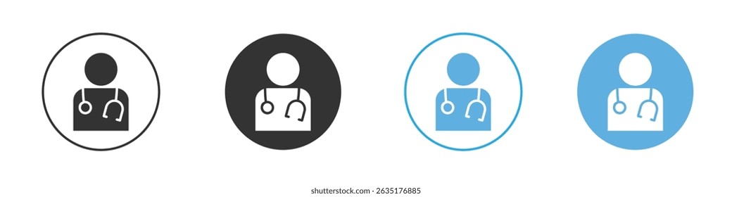 Doctor icon Editable flat style, illustration icons