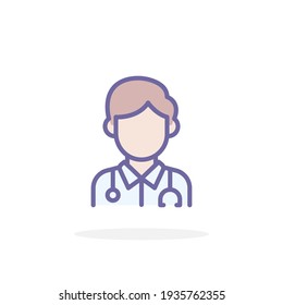 Doctor Icon In Filled Outline Style. For Your Design, Logo. Vector Illustration.