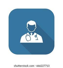 Doctor Icon. Flat Design.