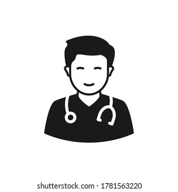 Doctor icon flat design isolated on white background. Vector illustration