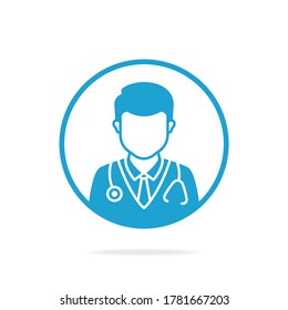 Doctor icon flat design isolated on white background. Vector illustration