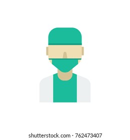 Doctor icon flat. Isolated symbol on professional topic with doctor icon concept with also treatment and medical meaning vector illustration.