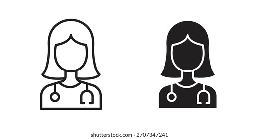 Doktor-Symbol. Kollektion mit flachen Linien und Strichlinien. einfaches Symbol