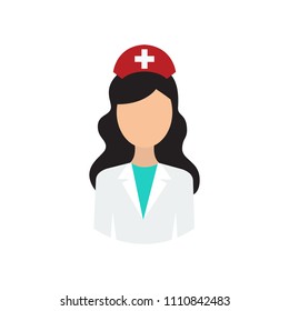 doctor icon in flat style isolated vector illustration on white transparent background