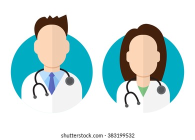 Doctor icon flat style male and female