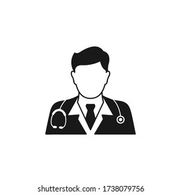 Doctor icon flat vector illustration