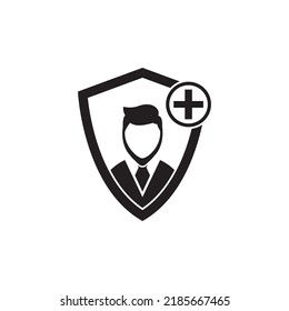 Icono del icono del doctor, ilustración vectorial plana