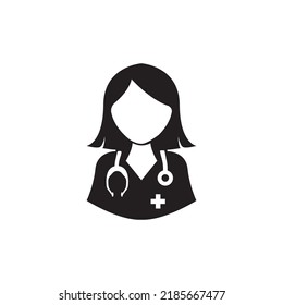Icono del icono del doctor, ilustración vectorial plana