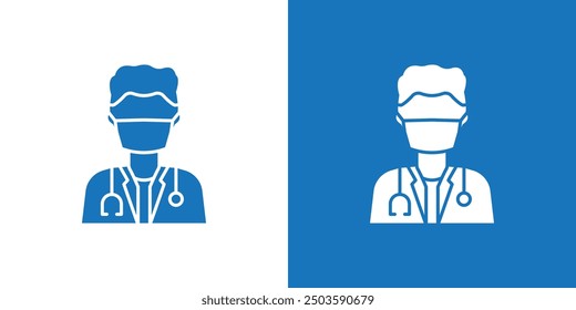 Doctor icon Flat vector set outline