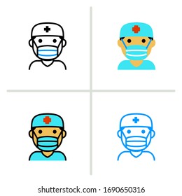 Doctor icon. Graphic element illustration with different style on white background. Vector Illustration. 