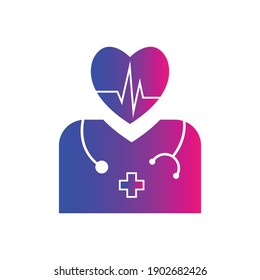 Doctor Icon | Health care, heartbeat, stethoscope.