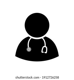 doctor icon, health worker symbol, isolated pictogram human silhouette, user avatar