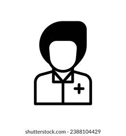 Icono de doctor aísla la ilustración de material vectorial de fondo blanco.
