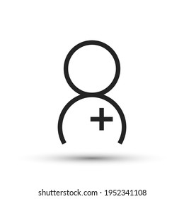 Icono de doctor. Símbolo de distancia vectorial aislado. Pictograma simple para concepto móvil y aplicaciones web. Icono médico de línea de vector aislado en un fondo blanco.