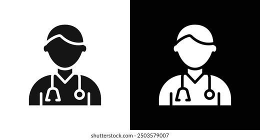 Vector de arte de línea de icono de doctor