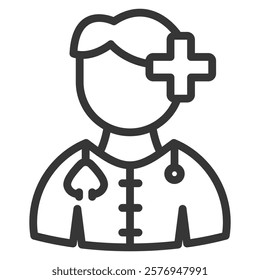 Doctor Icon Lineal Style Vector Illustration