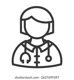 Doctor Icon Lineal Style Vector Illustration