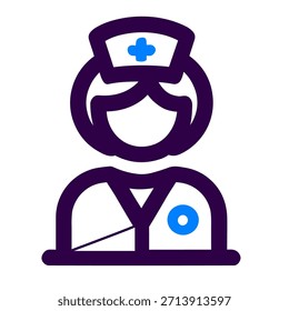 Doctor icon icon. A linear vector illustration of doctor icon isolated on white background.