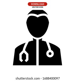 doctor icon or logo isolated sign symbol vector illustration - high quality black style vector icons
