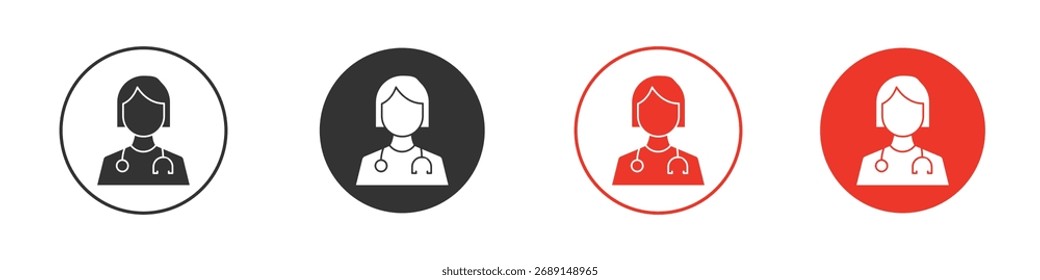 Icono del doctor Logos. Plantilla de diseño de icono de Vector plano