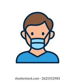 Doctor Icon with Mask – Flat Medical Staff Avatar