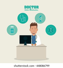 Doctor icon. Medical and Health care design. Vector graphic