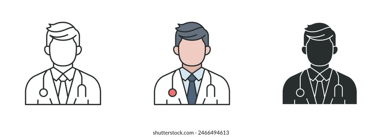 Doctor Icon. Medical or Healthcare theme symbol vector illustration isolated on white background