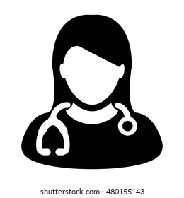 Doctor Icon - A Medical Physician With Stethoscope Vector illustration