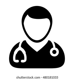Doctor Icon - A Medical Physician With Stethoscope Vector illustration
