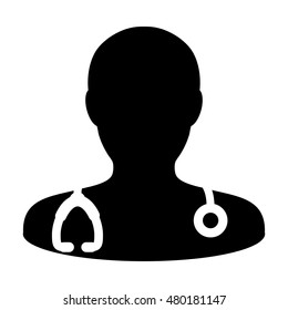 Doctor Icon - A Medical Physician with Stethoscope Vector illustration