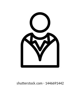 Doctor icon , medical template logo science profesional , 

vector design emblem isolated illustration , outline solid 

background white
