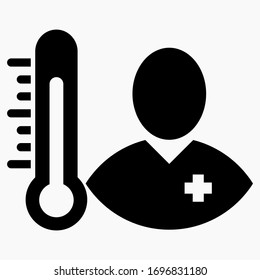 Doctor icon. Medical worker. Illustration of medical staff. Nurse. Drawing medicine. Vector icon.