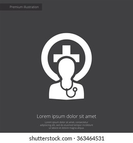 doctor icon, on dark background