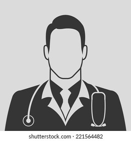 Doctor icon on gray background