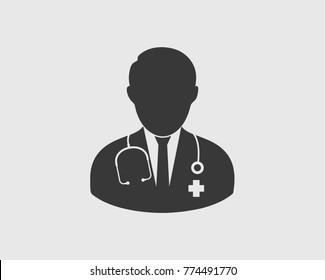 Doctor Icon on gray Background.