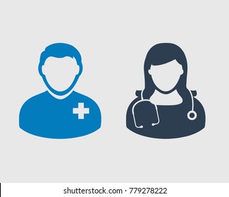 Doctor Icon on gray Background